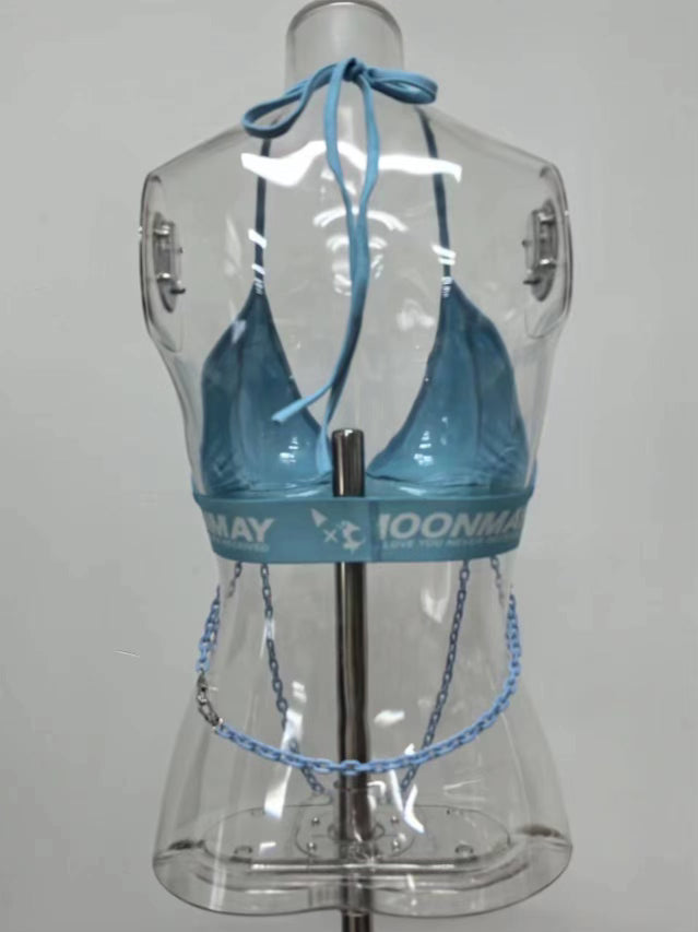 BLACK CHAIN BRALETTE