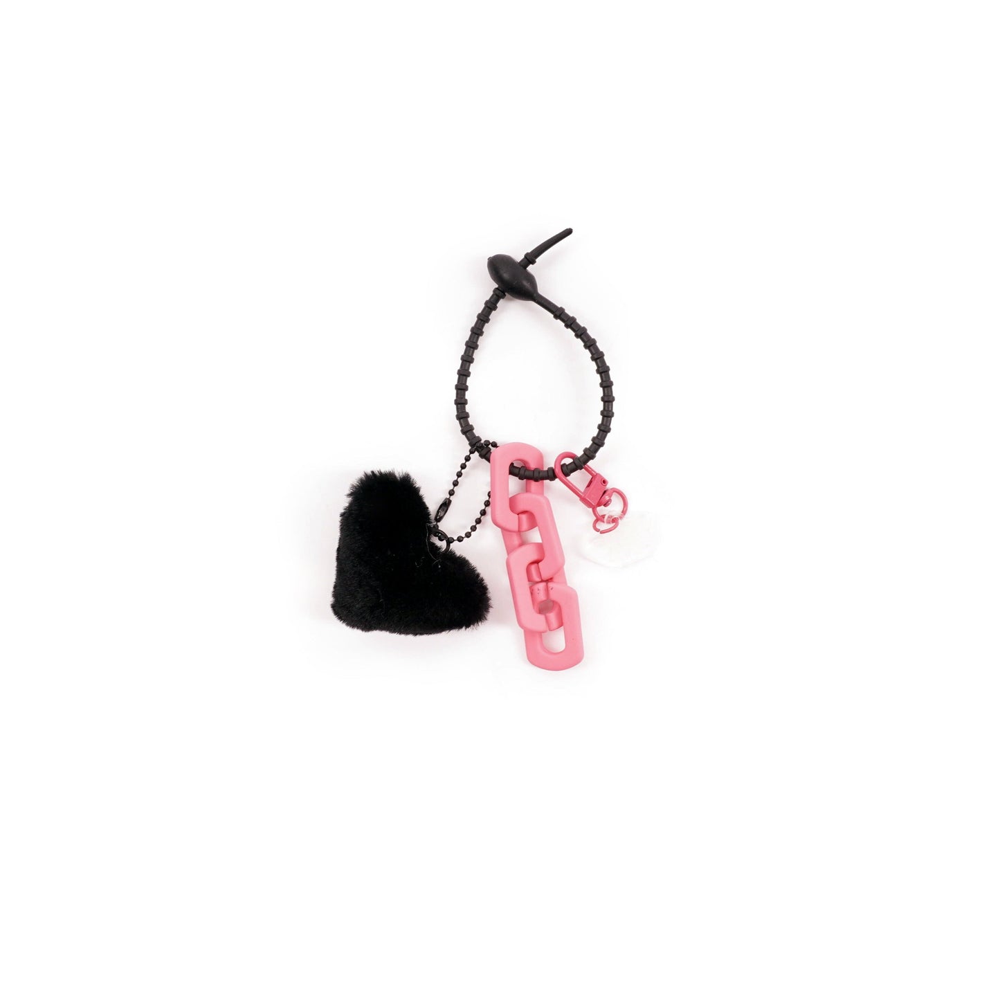 BLACK PLUSHIE HEART KEYCHAIN