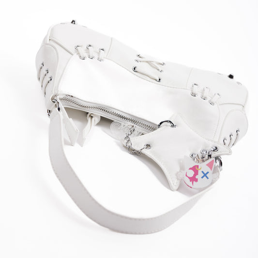 MM Y2K White Moon Crescent Purse