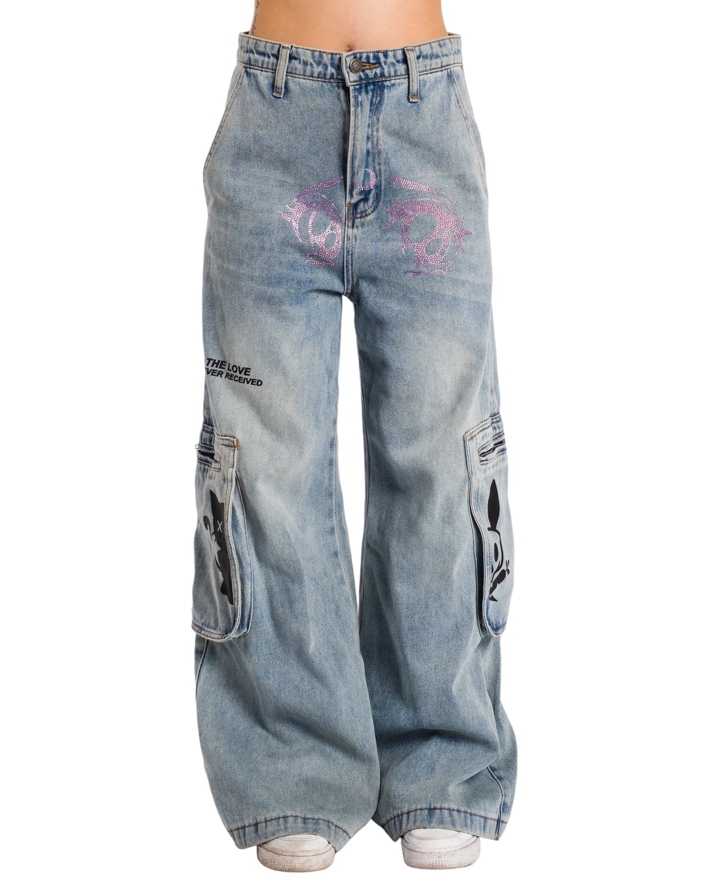 BLUE CRYSTAL EYES JEANS