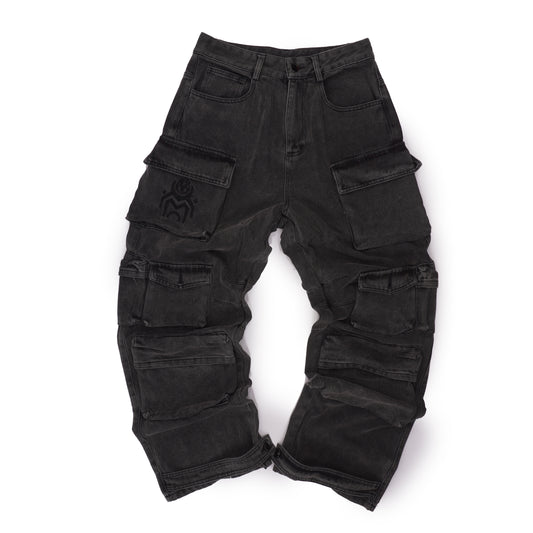 BLACK CARGO JEANS