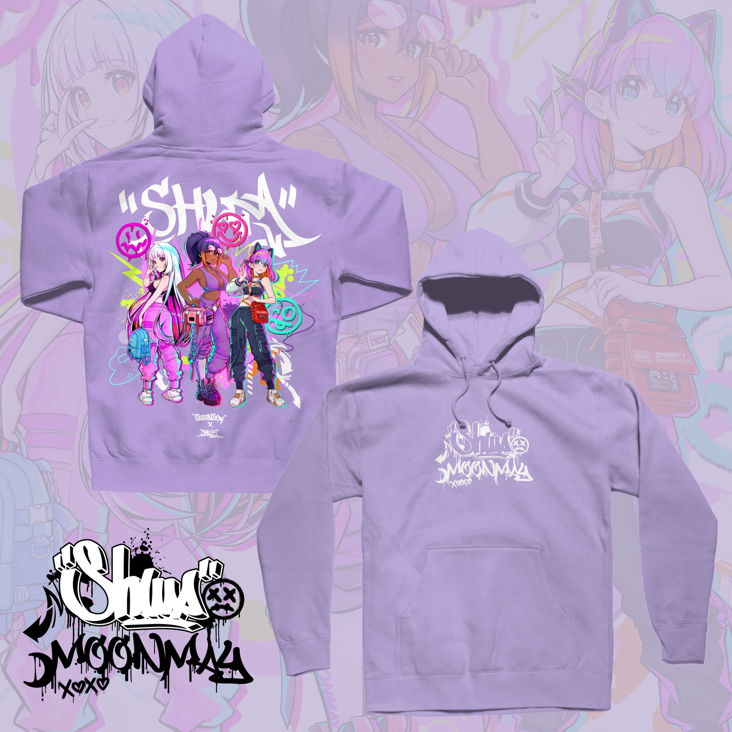 LAVENDER NEON GIRL HOODIE