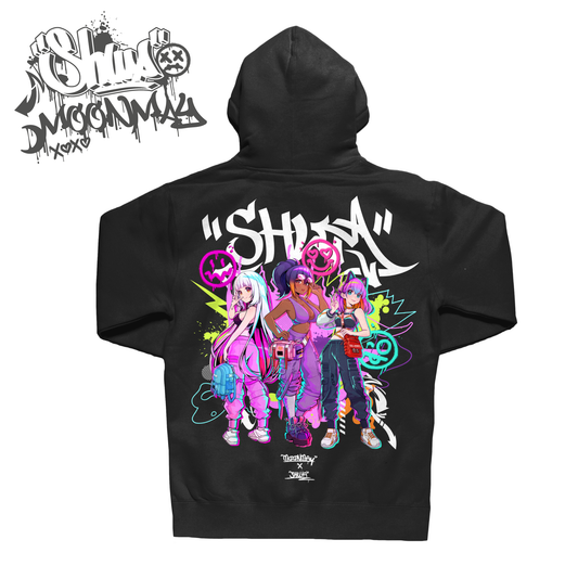 BLACK NEON GIRL HOODIE