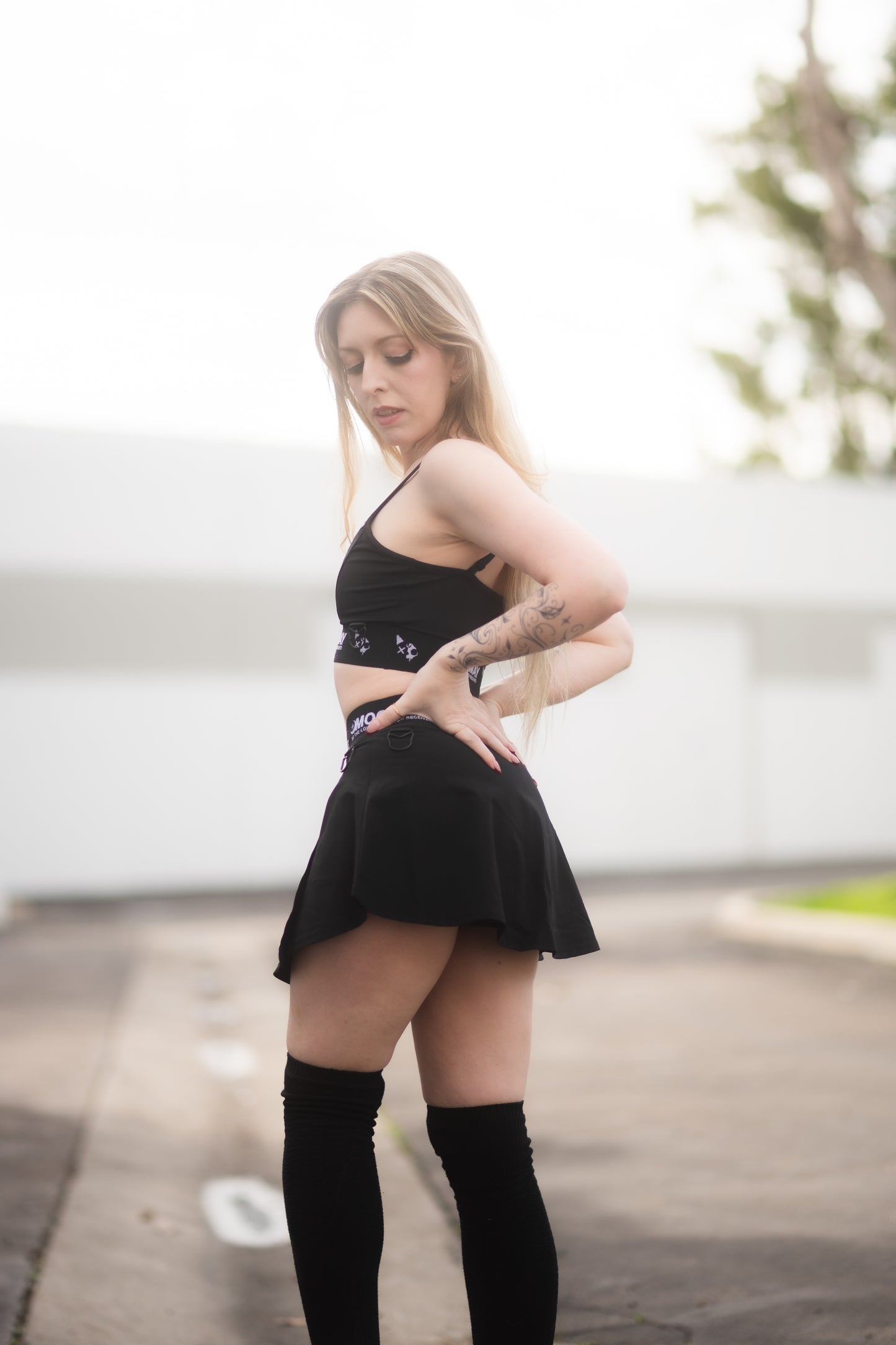 MOONCLOUD Logo Skirt - Black