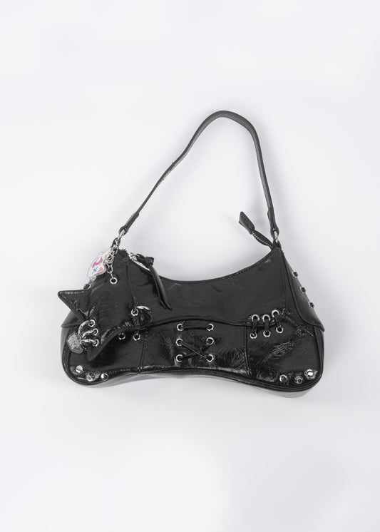 Black Mended Moon Purse