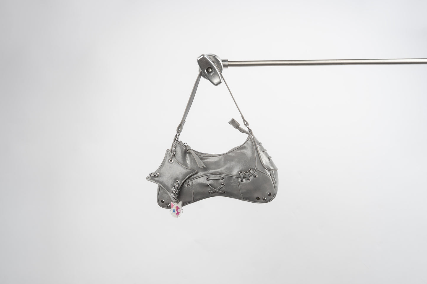 Grey Mended Moon Purse