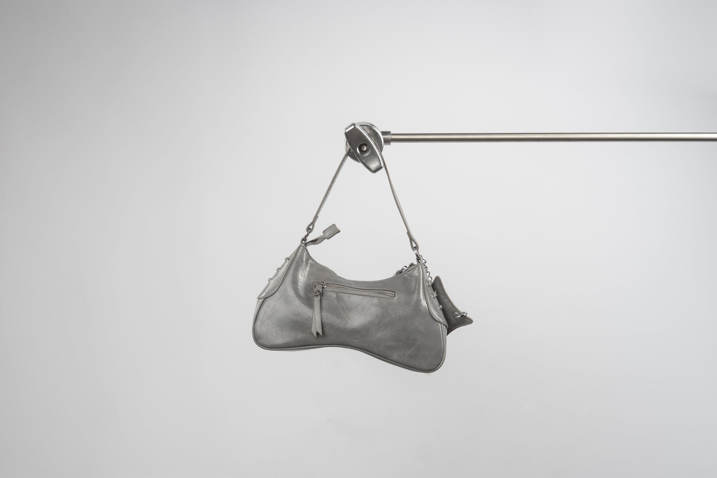 Grey Mended Moon Purse