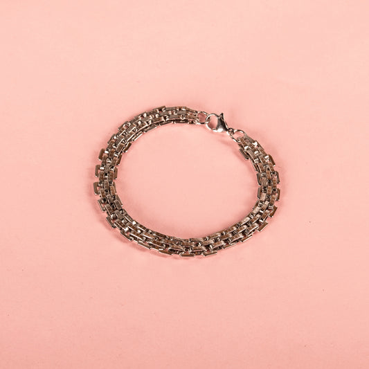 Onyx Link Stainless Steel Bracelet