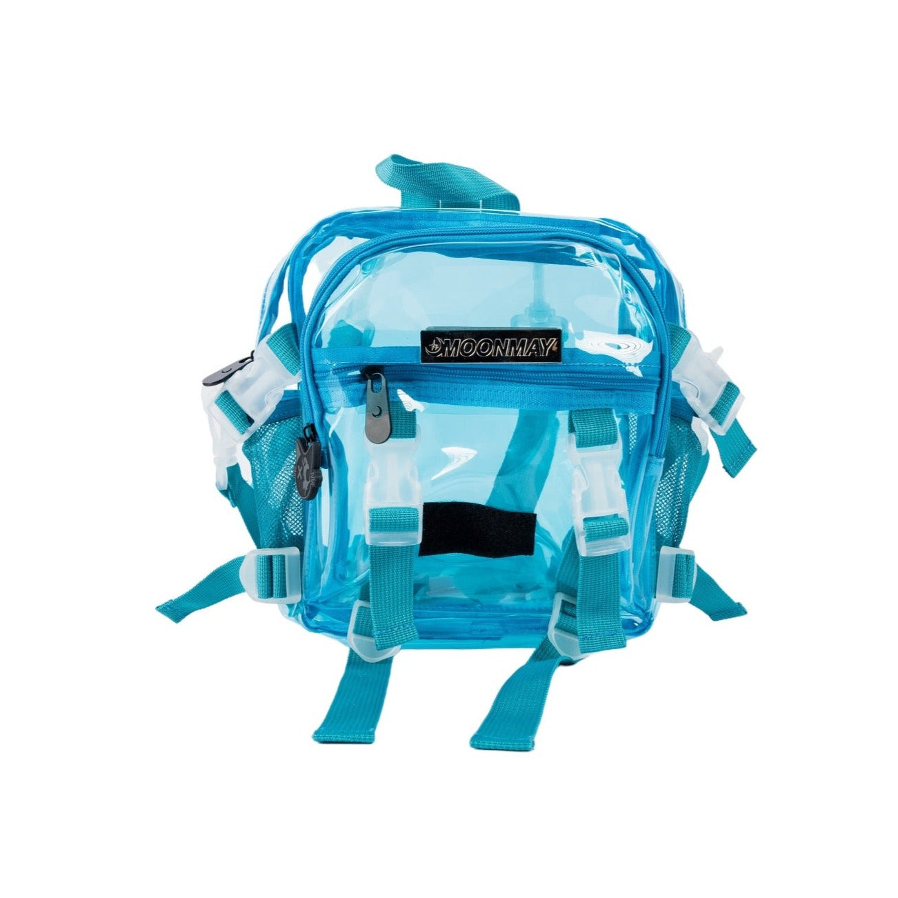 clear blue mini backpack DALIX Small Transparent in Neon Adjustable shoulder straps for comfortable carrying Clear Blue TBG-12 Mini Backpack
